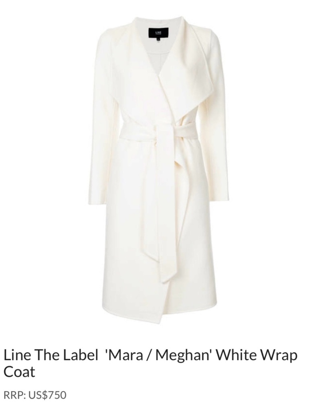 Line The Label White Wrap Coat